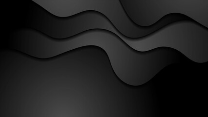 Black waves abstract corporate geometric background