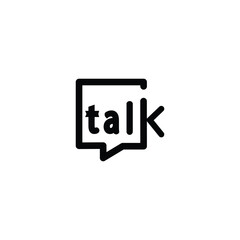 talk letter sign lettering on chat bubble icon sign logo vector