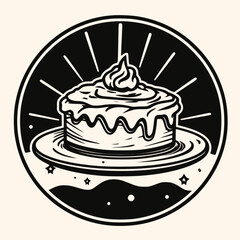 Cake vector for logo, drawing elegant modern style Illustration