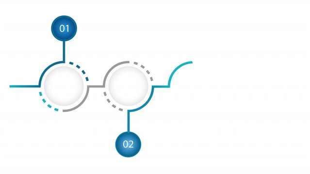 Animated development infographic. Business solution. HD infochart template video on white with alpha channel transparency. Flowchart mockup with blank space for content and 4 step sequence