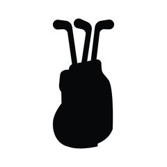 Golf bag icon silhouette