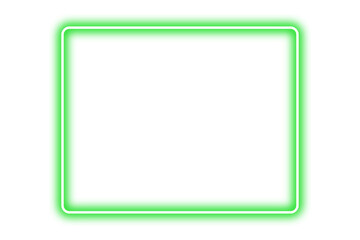 Neon green frame png. Glowing frame on transparent background. © Emre Akkoyun