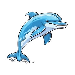 Adorable Dolphin: A Charming 2D Illustration