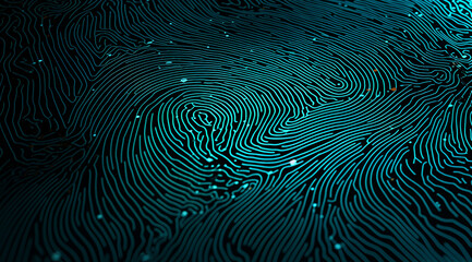 an image of a fingerprint with white lines. Generative AI.