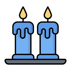 Candles Line Color Icon