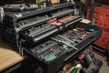 a well-stocked toolbox with the tools of the trade, created with generative ai