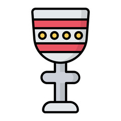 Easter Goblet Line Color Icon