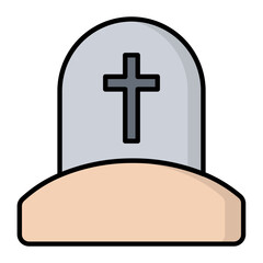 Obraz premium Grave Line Color Icon