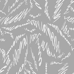 Scribbles Seamless Pattern. Hand Drawn Vector Background.