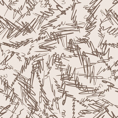 Scribbles Seamless Pattern. Hand Drawn Vector Background.