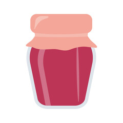 Glass jar with jam isolated