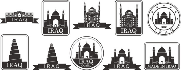 Iraq set. Isolated Iraq on white background