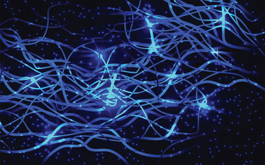 blue abstract background with glowing lines