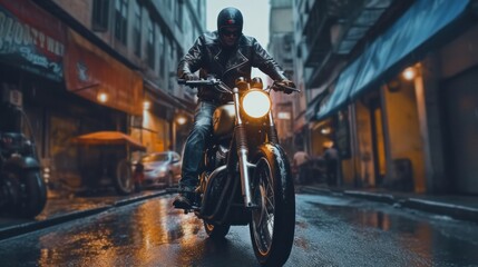 Fototapeta na wymiar motorcycle in the city