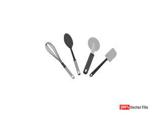 Spoon, Fork and Knife Icon vector sign isolated for graphic and web design. Spoon, Fork and Knife symbol template color editable on white background. vector illustration, Set of fork spoon