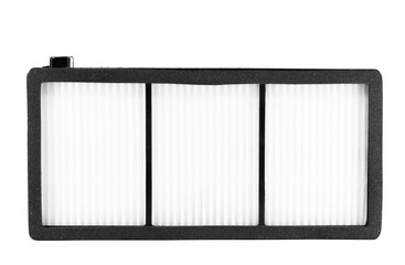 clean air filter in cleaning robot of housekeeping cleaner vacuum machine technology for clean dirty dust pollution service in house on white background