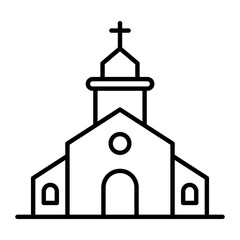 church Thin Line Icon