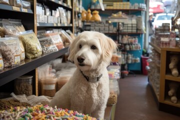 pet store with wide selection of toys, treats, and services for every type of pet, created with generative ai