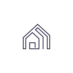 house logo in minimalist and simple line art style