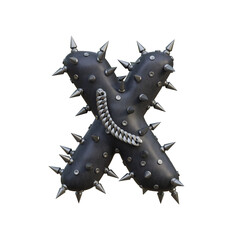 Rock Leather Jacket 3D Alphabet or PNG Letters