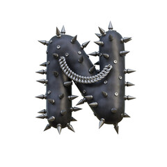 Rock Leather Jacket 3D Alphabet or PNG Letters