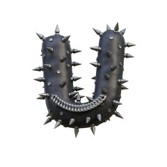 Rock Leather Jacket 3D Alphabet or PNG Letters