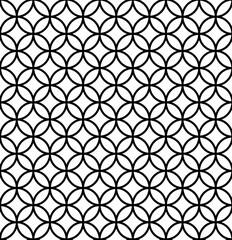 Seamless vector texture in the form of a pattern of black contour circles on a white background