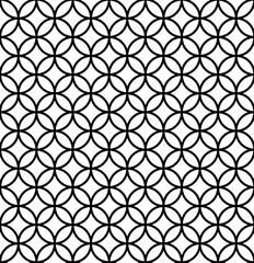 Seamless vector texture in the form of a pattern of black contour circles on a white background