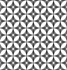 Seamless vector texture in the form of a beautiful pattern of black geometric shapes on a white background