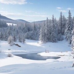 "Recreate the serenity of an untouched snowy landscape in the middle of winter."

