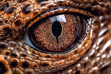 Close-Up of Lizard's Eye - AI Generative