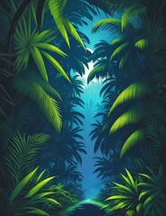 Tropical Forest Landscape in stunning quality generatad by AI