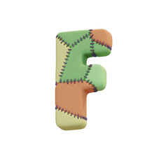 Stitched Fabric Colors 3D Alphabet or PNG Letters