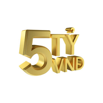 5 billion Vietnam Dong. 3D gold number render