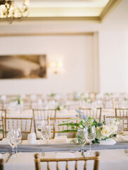 table set for a wedding reception