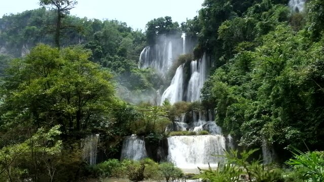 Amazing.Thi lo su waterfall or tee lor su, Umphang, Tak province, Thailand. the most famous waterfalls in Thailand. Thi lo su is claimed to be the Biggest waterfall in Thailand.