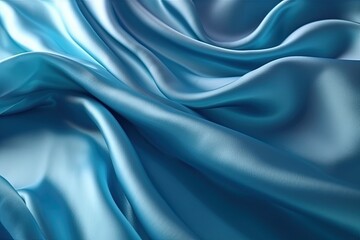 Fototapeta premium Luxurious blue silk texture background adds a touch of elegance perfect for fashion. Generative AI