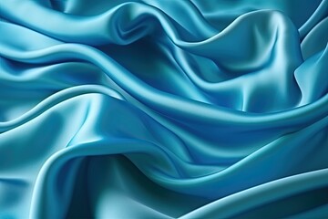 Fototapeta premium Luxurious blue silk texture background adds a touch of elegance perfect for fashion. Generative AI