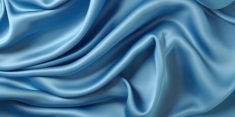 Luxurious blue silk texture background adds a touch of elegance perfect for fashion. Generative AI