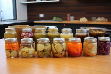 Fototapeta na wymiar fermented foods class, learning about the benefits of these ancient and flavorful foods, created with generative ai