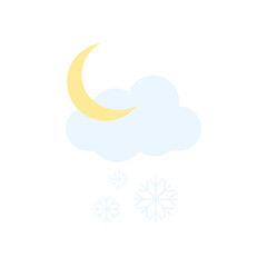 Snowfall weather at night icon