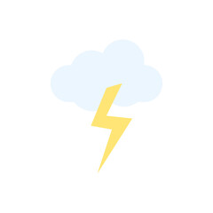 Cloudy weather and thunder icon
