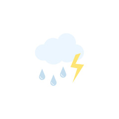 Drizzle and thunder weather icon