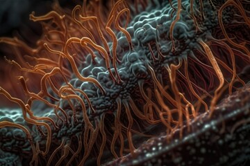 close-up of microorganism, with its intricate structure visible in detail, created with generative ai