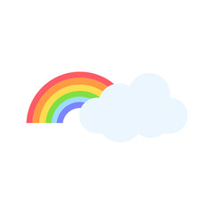 Rainbow cloudy weather icon vector