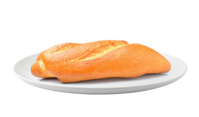 bread in a plate isolated on transparent png