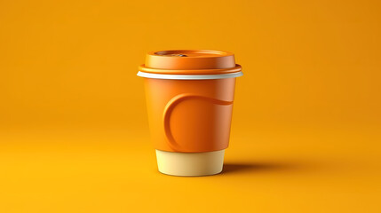 Carton Box to Go Set. Outside. Coffee Cup to Go. Logotype Sticker. Generative Ai