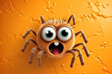Fototapeta premium Cute Cartoon Spider Character. Generative AI
