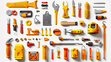 Repair and construction working tools icons set. Generative Ai