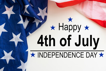 Happy Independence Day. American flags against background. July 4.